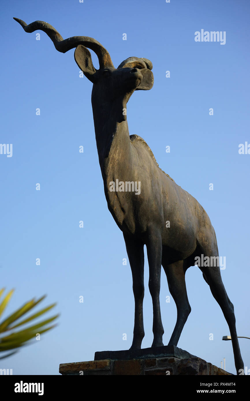 Le Kudu Denkmal, Avenue de l'indépendance und John Meinert Strasse, Windhoek, Namibie, Afrique Banque D'Images