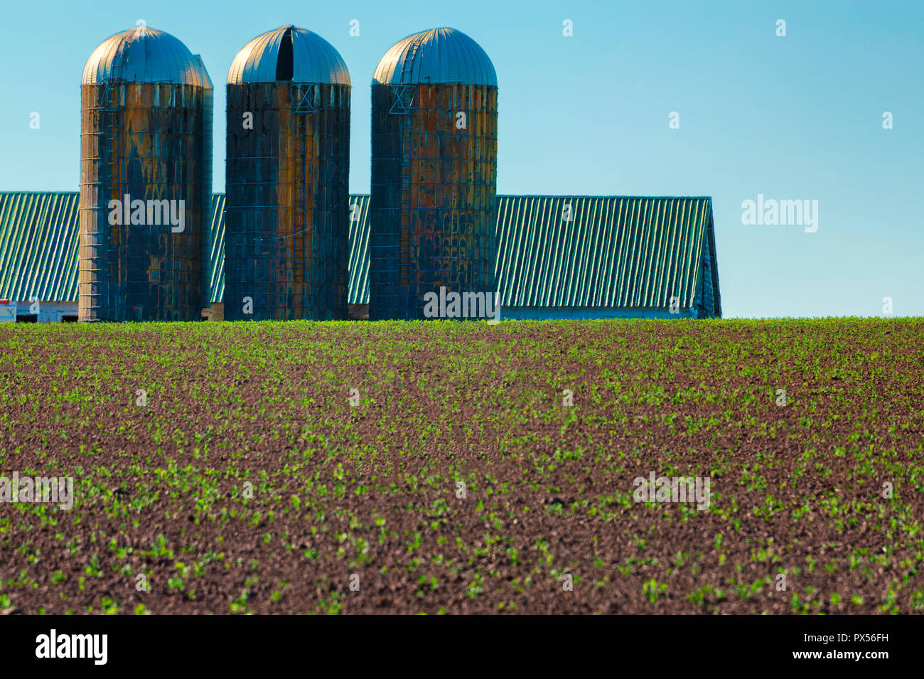 Paysage abstrait de l'agriculture et des structures. Banque D'Images