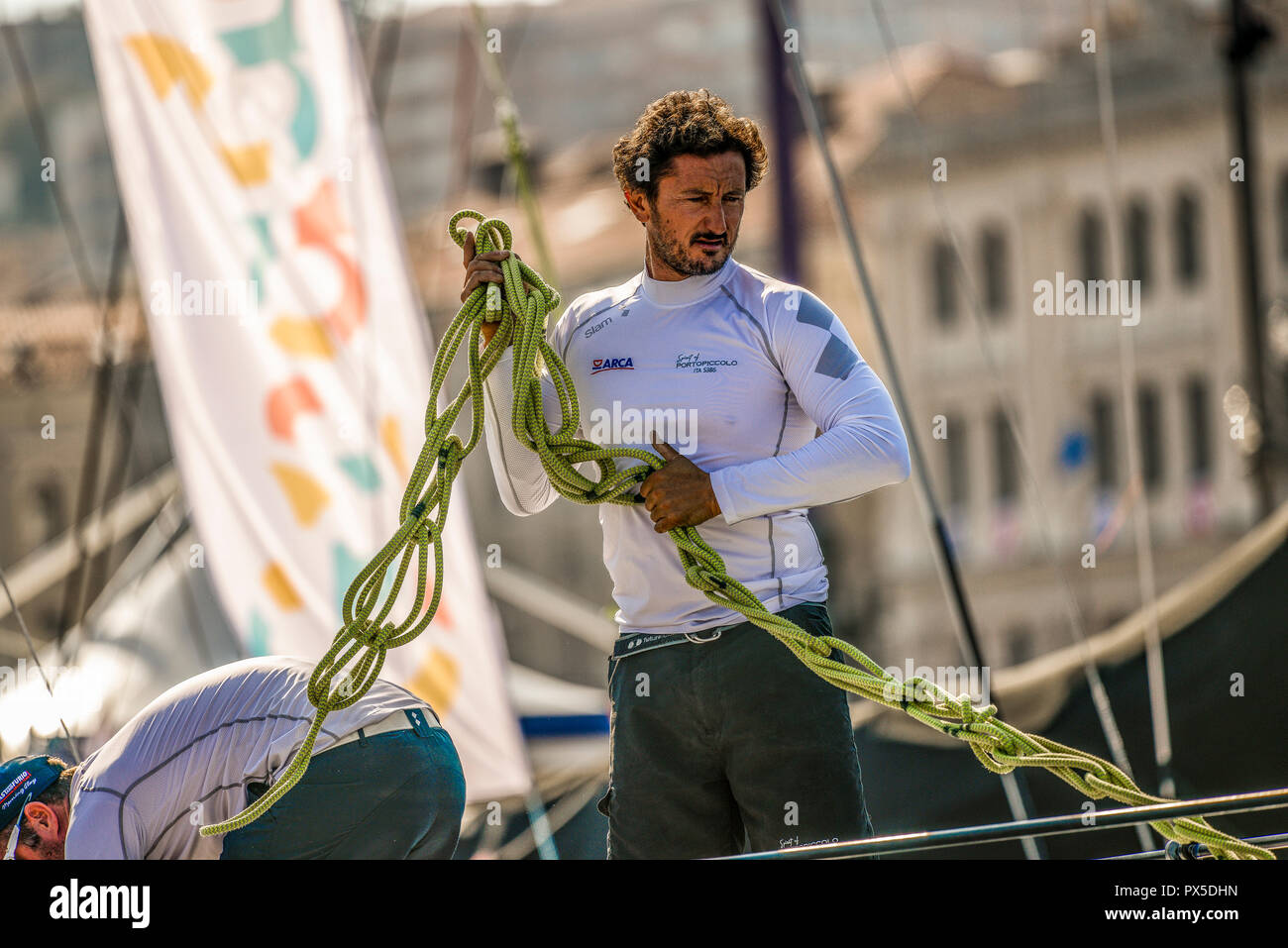 Italia, Friuli V.G., Trieste. La Barcolana. Préparatifs avant la course Banque D'Images