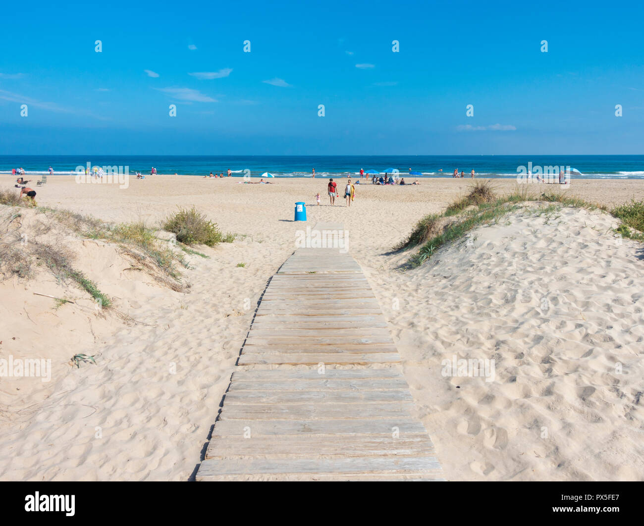 Plage Près de Oliva sur la Costa del Azahar, près de Denia, Espagne, province de Valence Banque D'Images