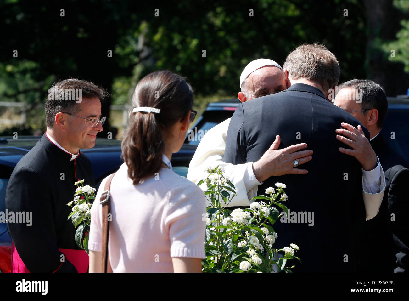 Le pape François visite le Conseil oecuménique des Eglises le 21 juin comme pièce maîtresse de la célébration oecuménique du COE's 70e anniversaire. La Suisse Banque D'Images