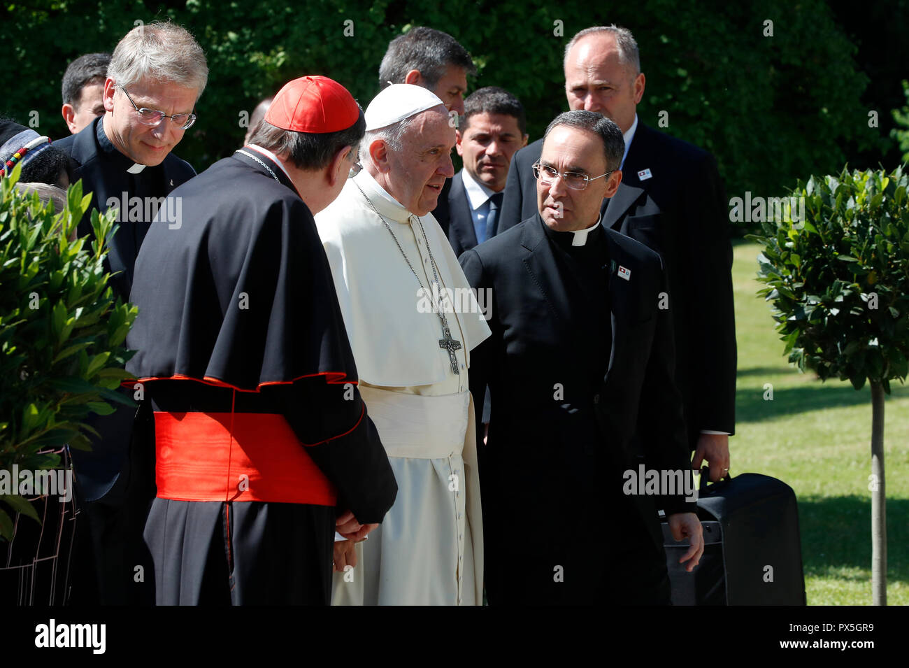 Le pape François visite le Conseil oecuménique des Eglises le 21 juin comme pièce maîtresse de la célébration oecuménique du COE's 70e anniversaire. La Suisse Banque D'Images