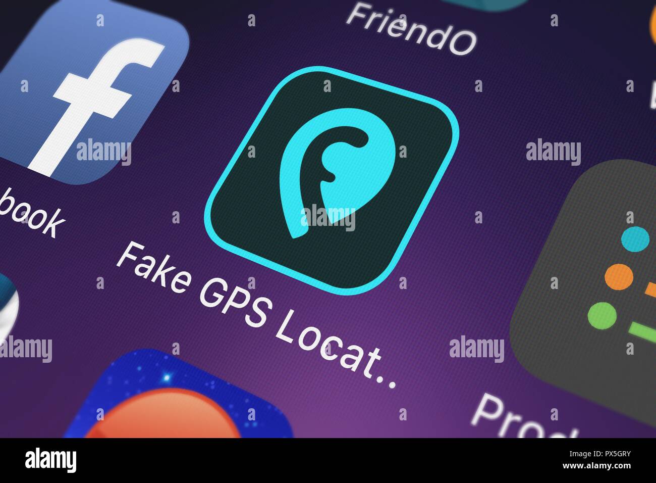 Londres, Royaume-Uni - 19 octobre 2018 : l'icône de l'application mobile  Fake Position GPS - pour iPhone à partir de Rakeshbhai Riddhi Patel sur un  iPhone Photo Stock - Alamy