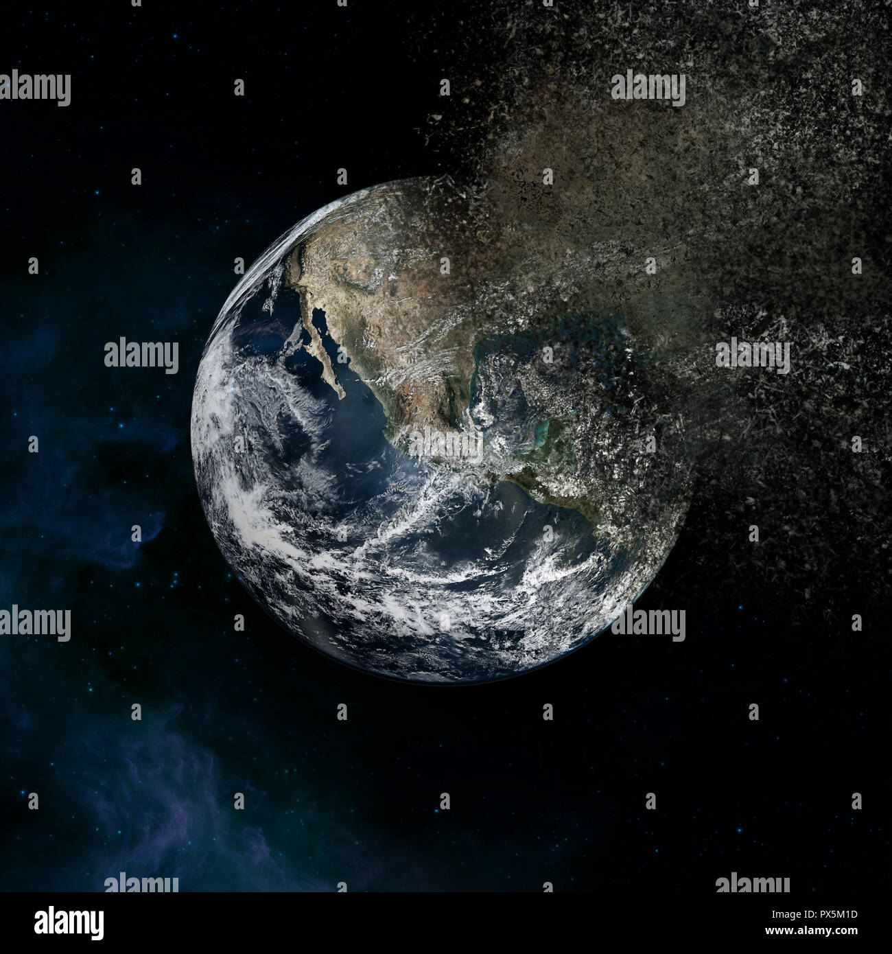 Terre vanisching perdre pièces - explosion dans la galaxie "éléments de cette image fournie par la NASA' Banque D'Images