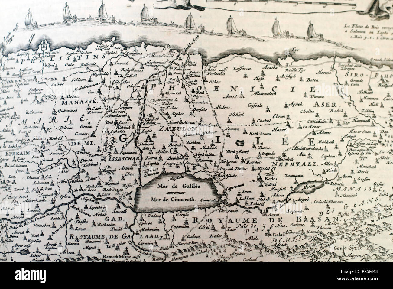 Vieille Bible en français, 1669. Ancien Testament. Banque D'Images