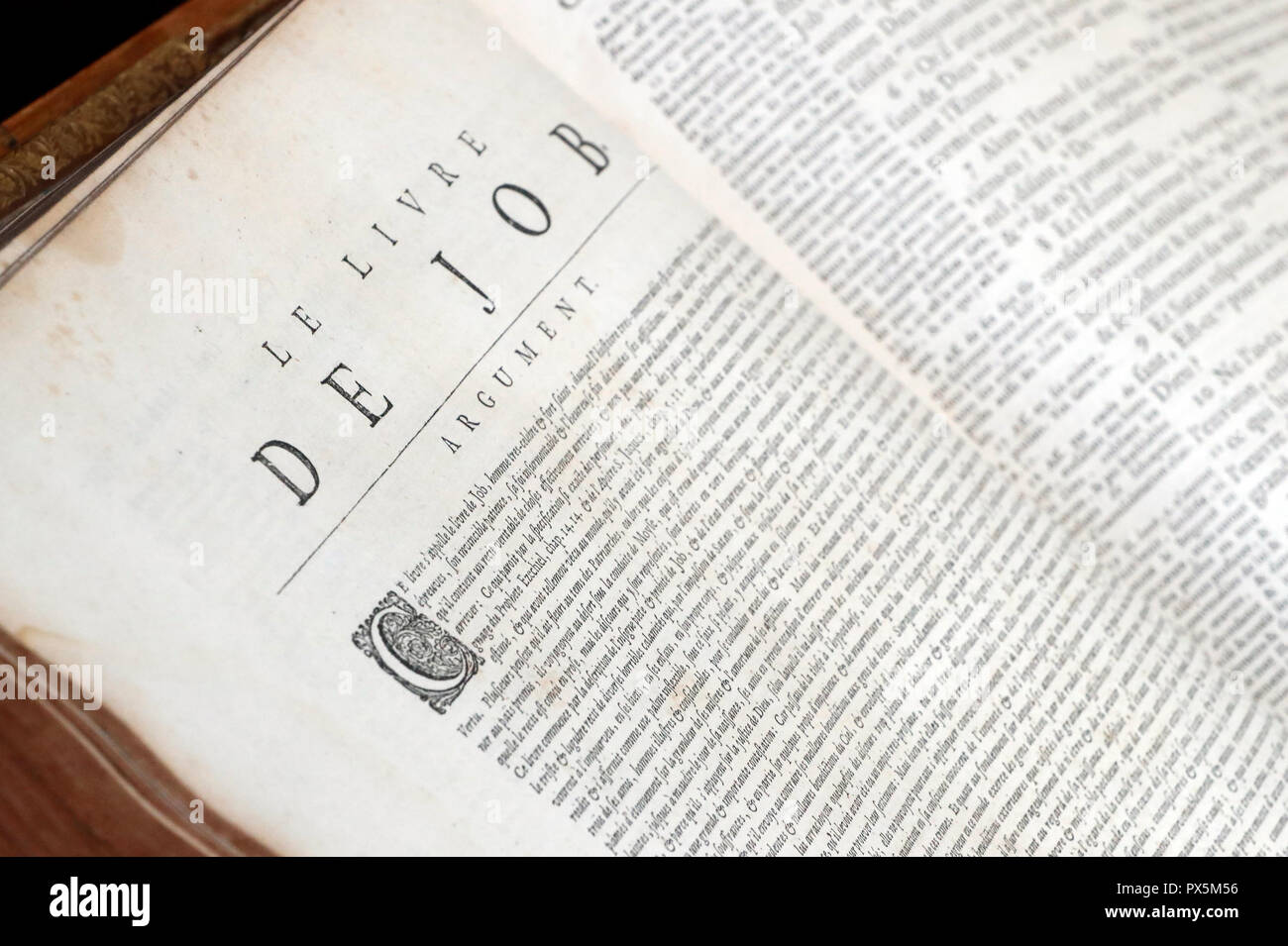 Vieille Bible en français, 1669. Ancien Testament. Livre de sagesse. Emploi. Banque D'Images