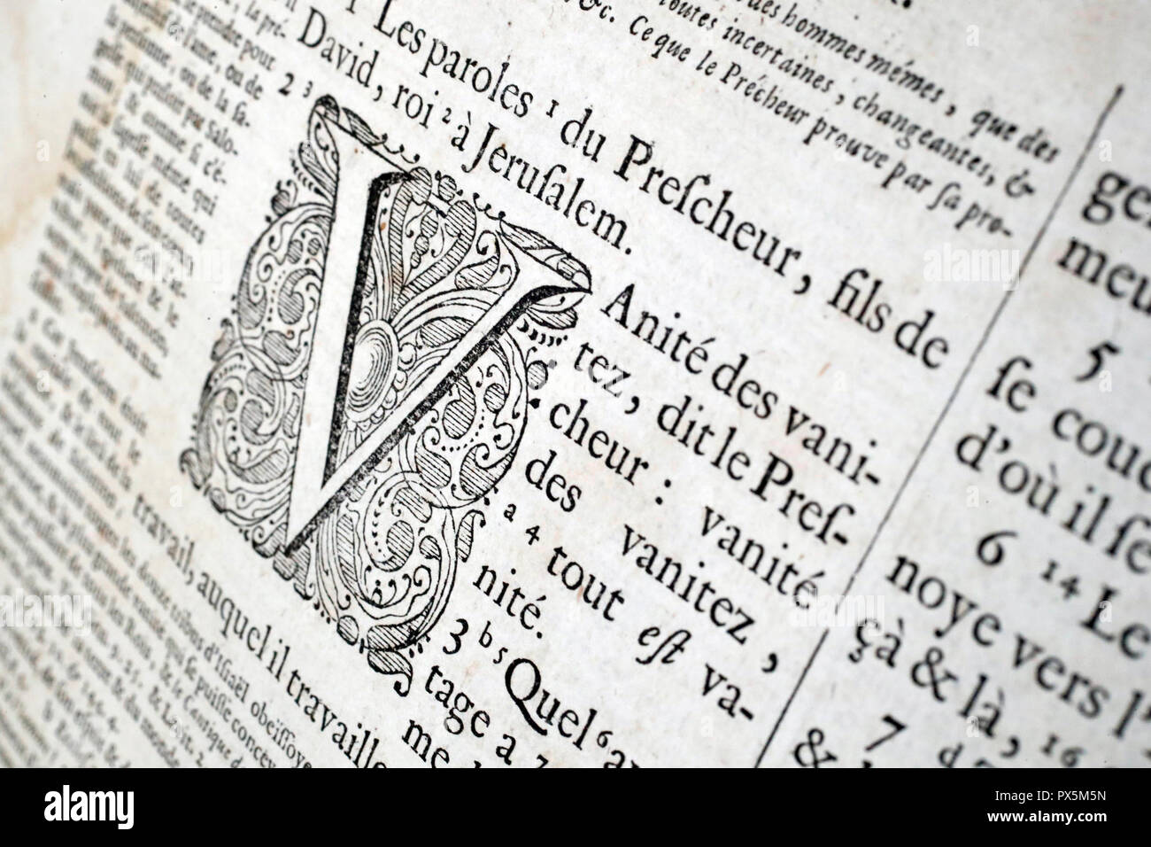 Vieille Bible en français, 1669. Ancien Testament. Livre de sagesse. L'Ecclésiaste. Banque D'Images