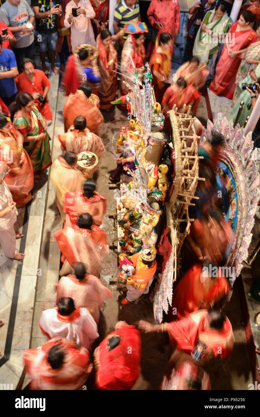 Rituels Durga Puja à Calcutta Banque D'Images