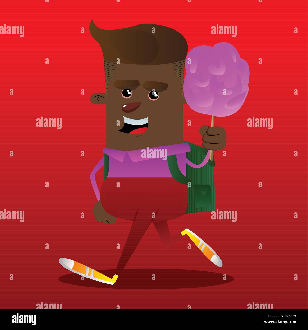 La tenue d'écolier barbe rose. Vector cartoon character illustration. Illustration de Vecteur