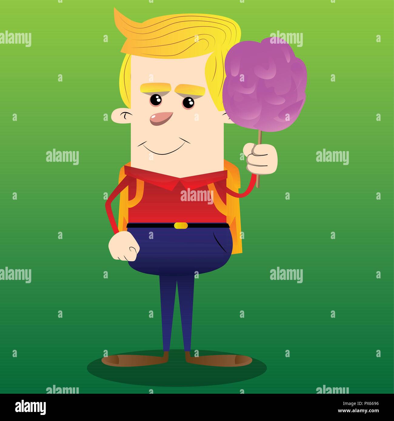 La tenue d'écolier barbe rose. Vector cartoon character illustration. Illustration de Vecteur