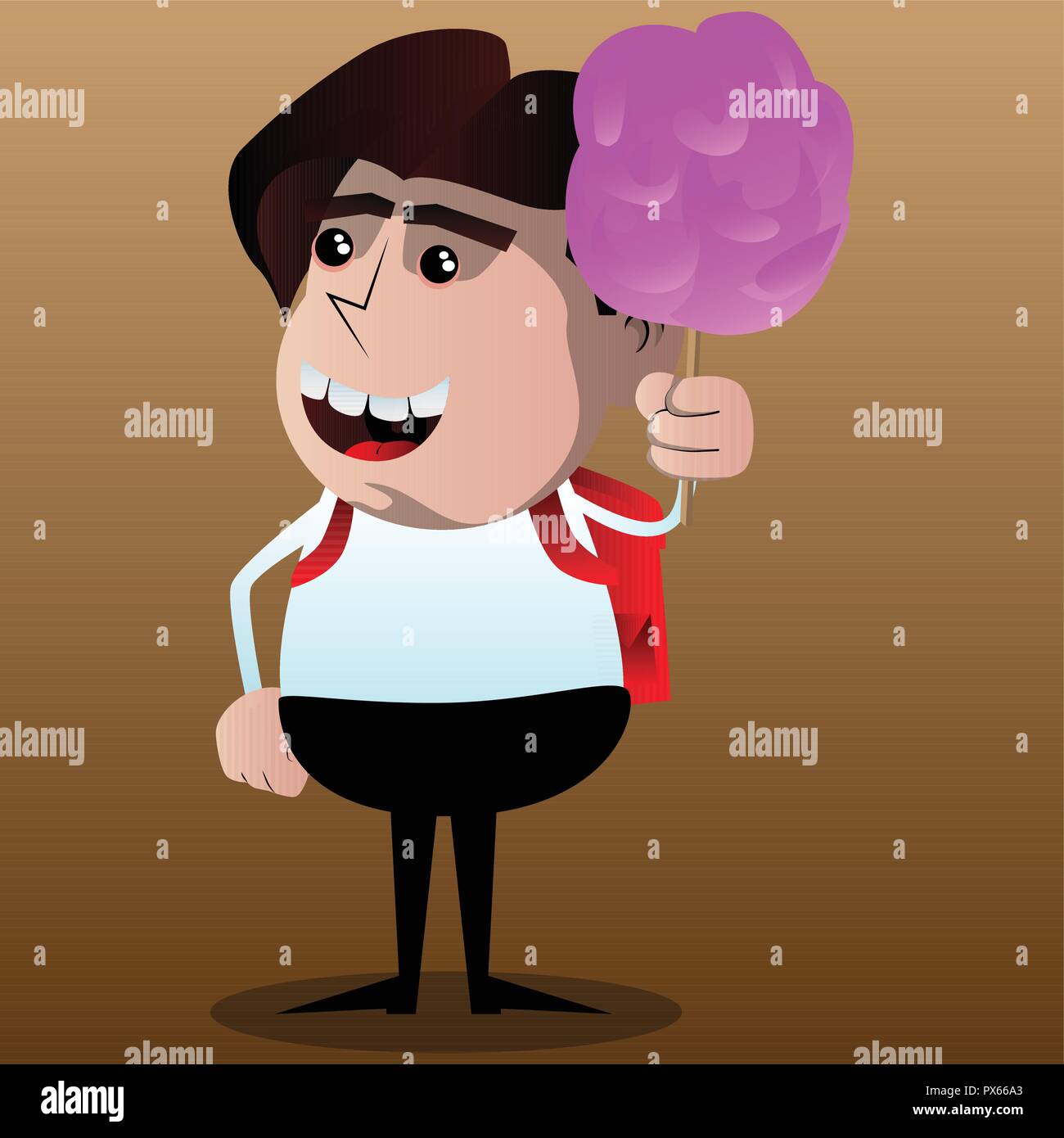 La tenue d'écolier barbe rose. Vector cartoon character illustration. Illustration de Vecteur
