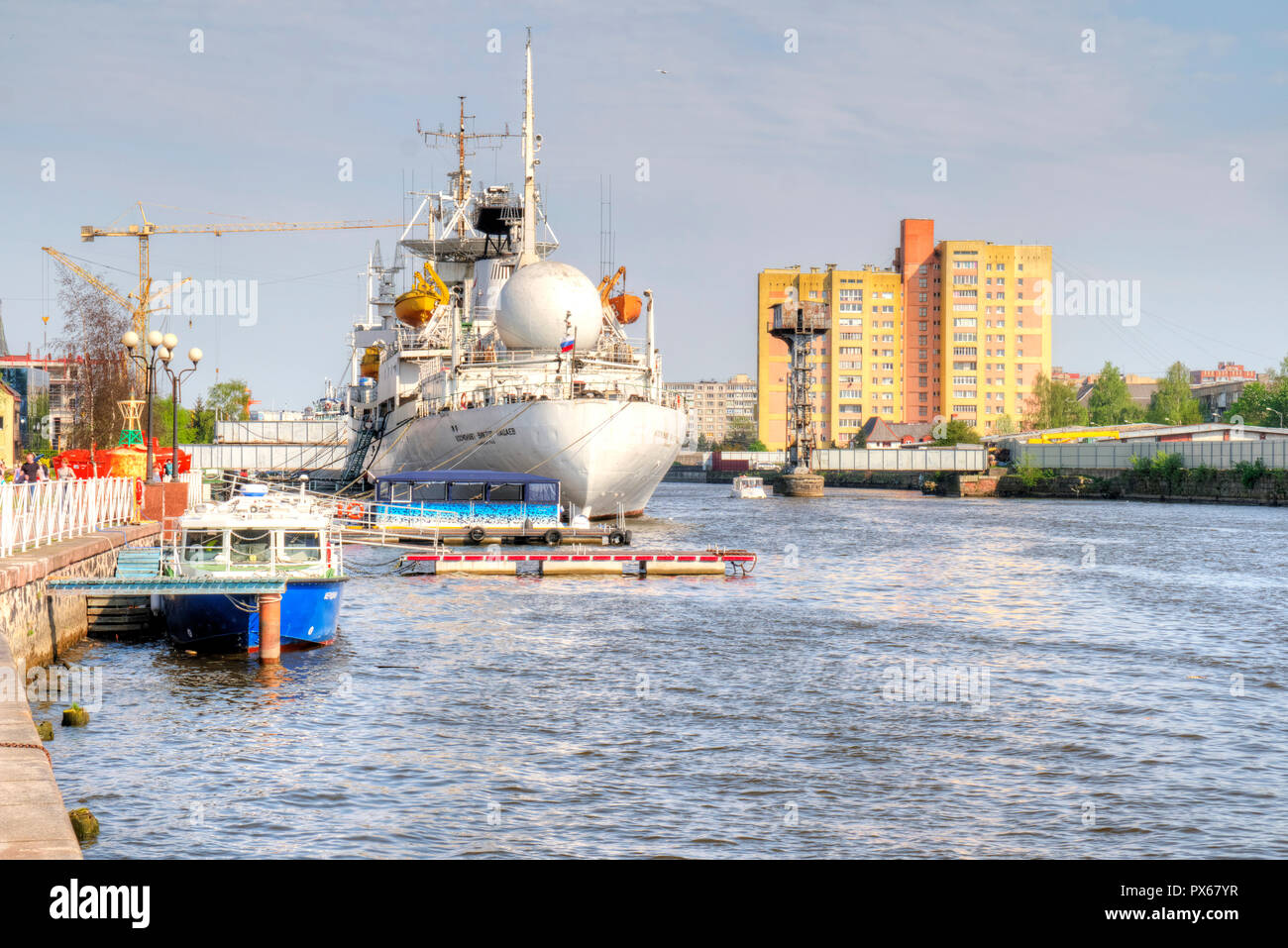KALININGRAD, RUSSIE - avril 30,2018 : Viktor Patsayev cosmonaute à bord de navires de recherche, le seul navire de communications spatiales. Musée de l'Oce Du Monde Banque D'Images