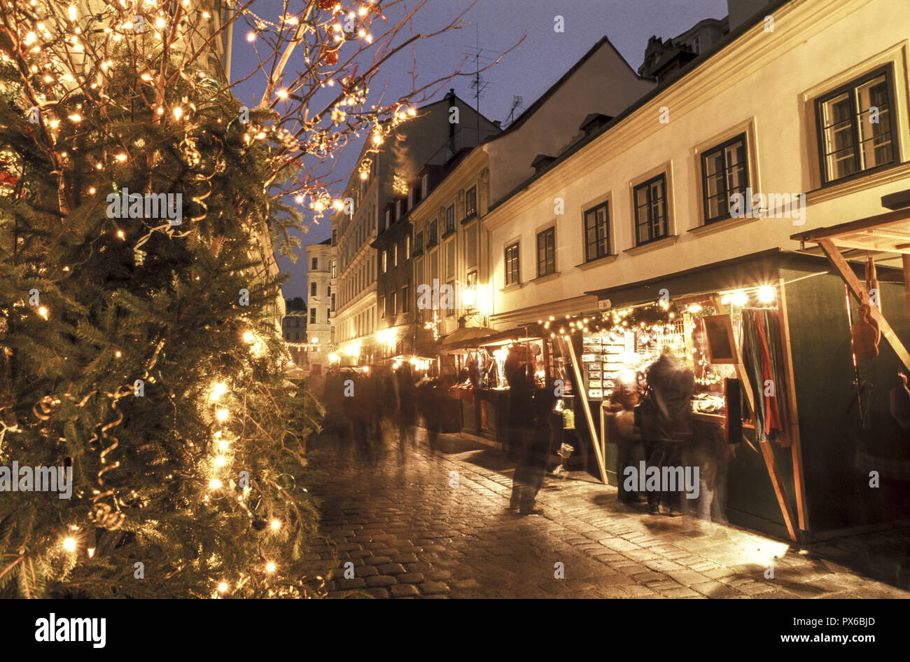 Marché de Noël à Spittelberg viennois, l'Autriche, Vienne, 7. District, Spittelberg Banque D'Images