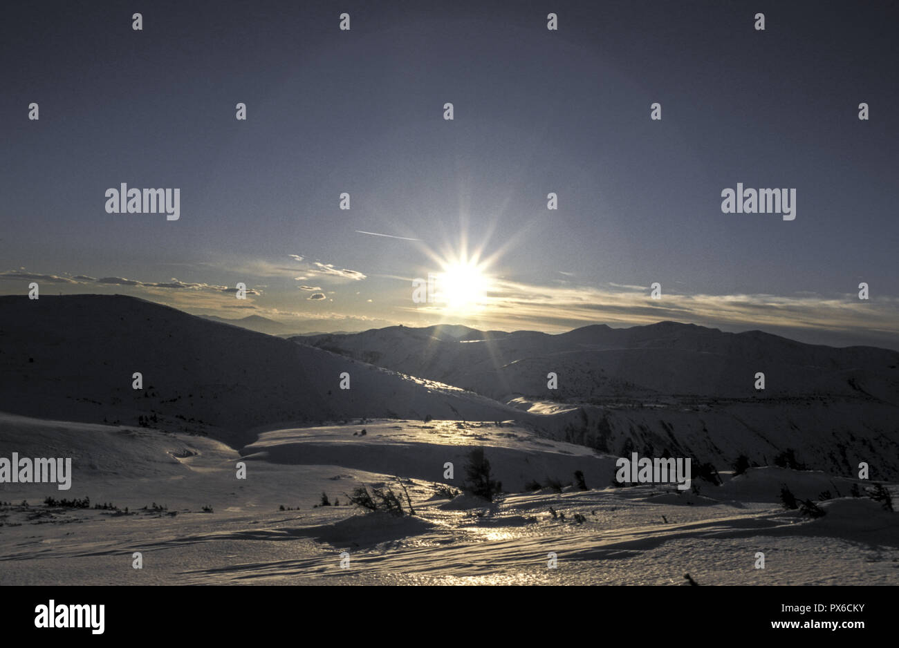 Schneeberg montagne en hiver, l'Autriche, Basse Autriche, Schneeberg Rax, montagne Schneeberg Banque D'Images