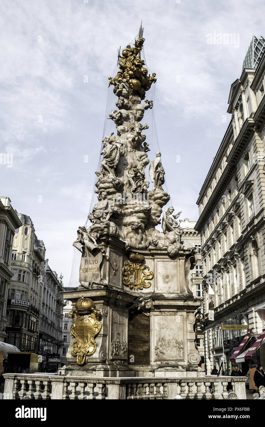 Monument de la peste à Wiener Graben, Autriche, Vienne, 1 district, Graben. Banque D'Images