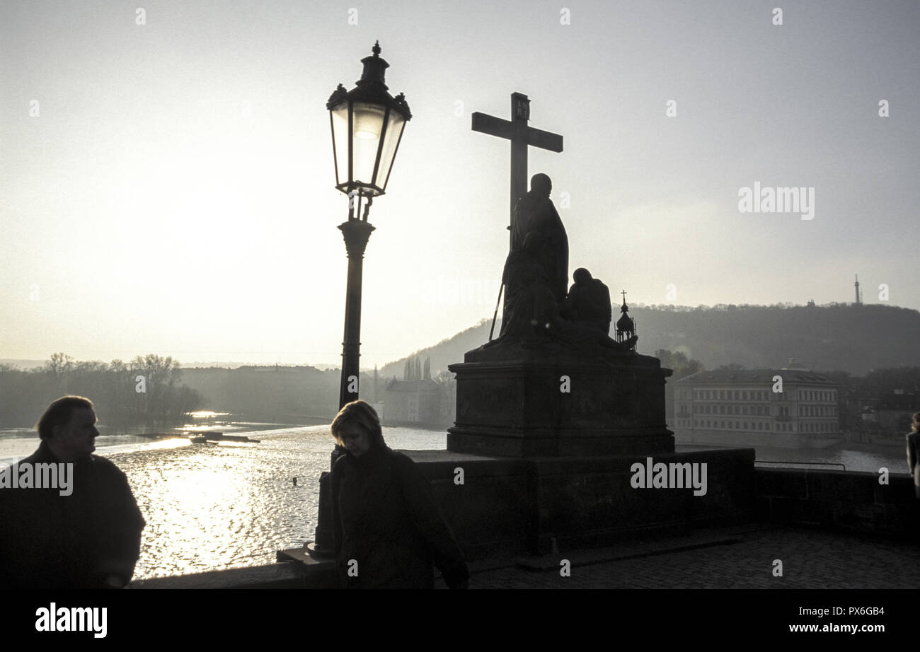 Carls Bridge, Prague, République Tchèque Banque D'Images