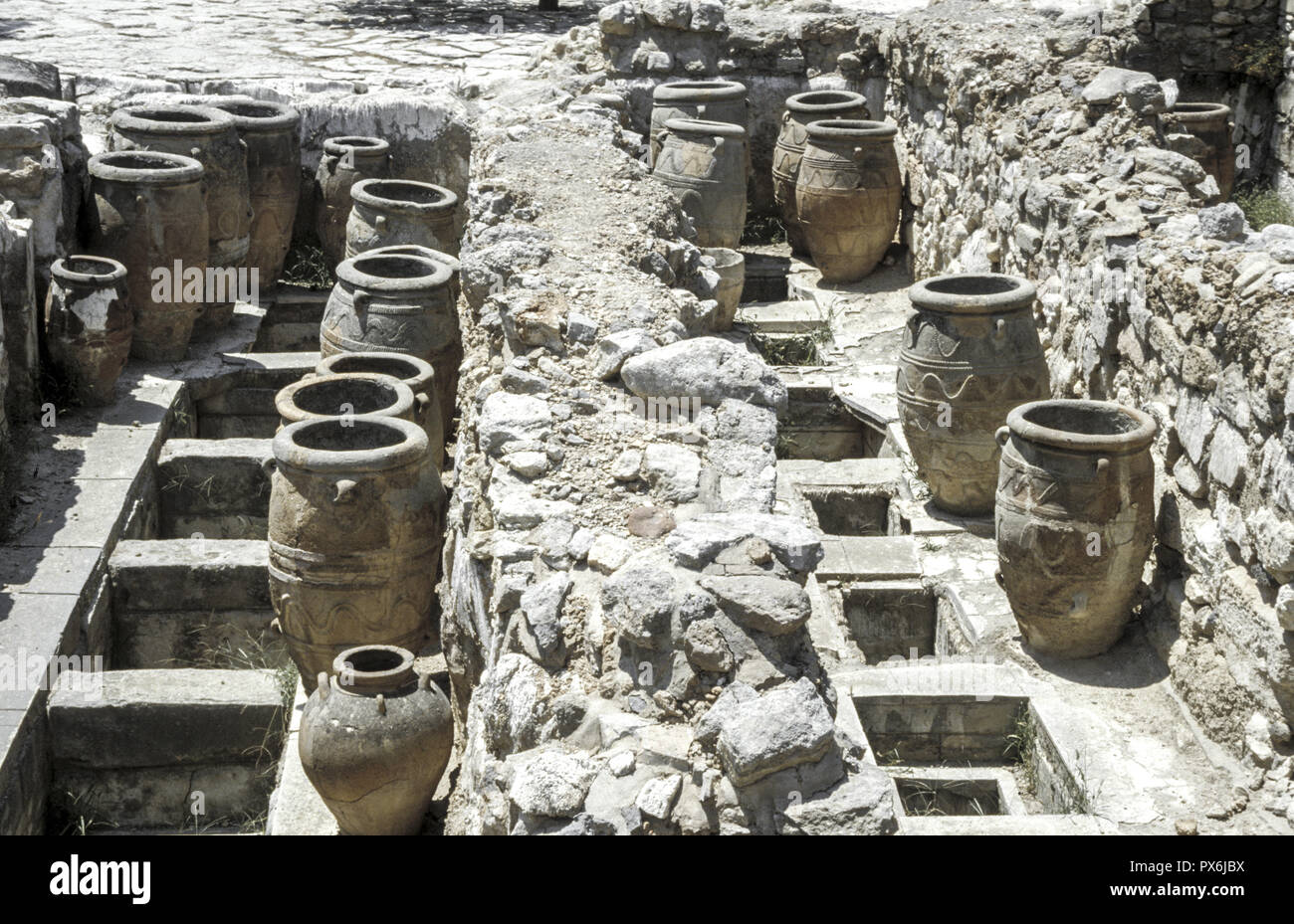 Pithoi pichets, Grèce, Crete, Knossos Banque D'Images
