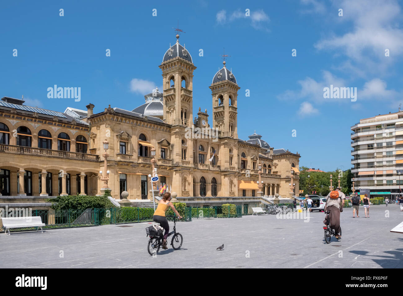 L'Hôtel de ville et bibliothèque, San Sebastian, Donostia, dans le Pays Basque, Espagne, Europe Banque D'Images