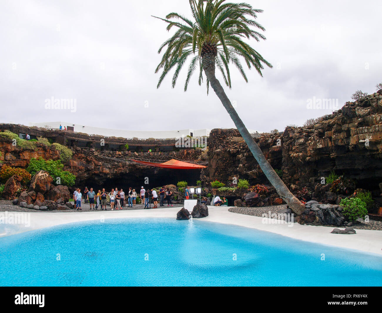 Lanzarote, Espagne - juin 2, 2018 : Cueva de los Verdes, visite de la coulée Banque D'Images