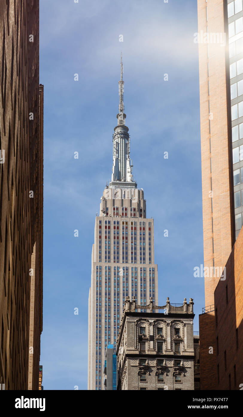L'Empire State Building a été la plus haute structure du monde à l'époque de sa construction. Le bâtiment a été achevé en 1931. Banque D'Images
