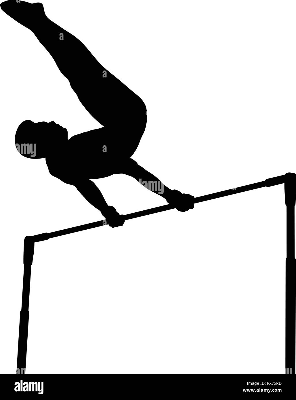 Barre horizontale gymnaste masculins en gymnastique artistique Illustration de Vecteur