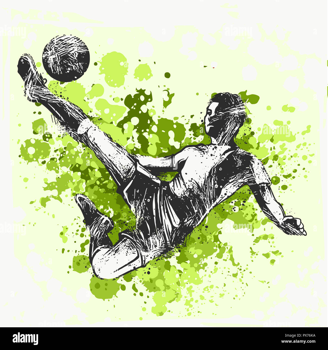 Tiré Par La Main Illustration Du Joueur De Football Silencieux . Silhouette  Graphique De L & # 39 ; Athlète Handicapé Sur Les Béquilles Avec Une Balle  De Football Clip Art Libres