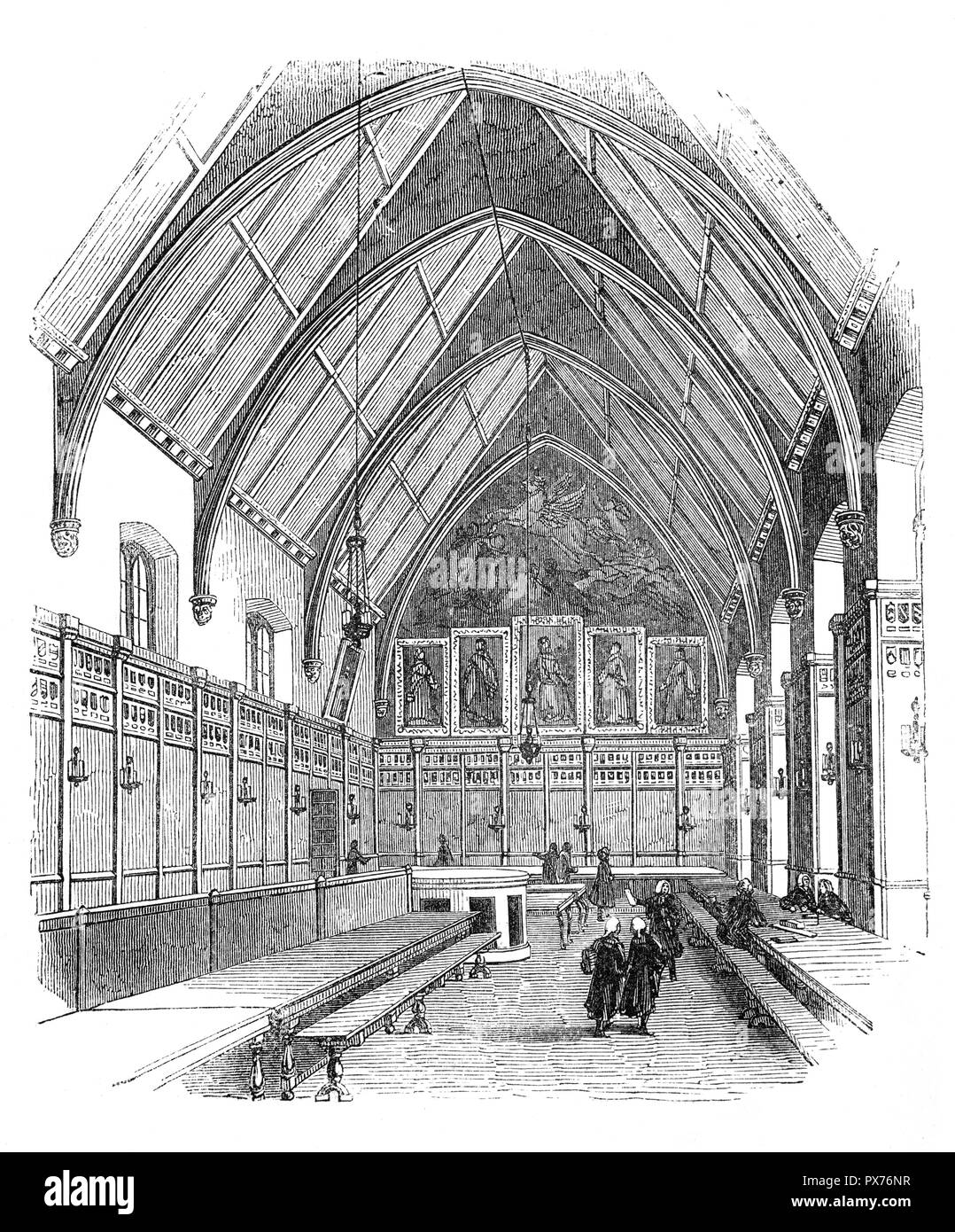 Temple intérieur Hall, l'un des quatre Inns of Court de Londres à laquelle barristers de l'Angleterre et Pays de Galles appartiennent et où ils sont appelés à la barre. (Les trois autres sont Middle Temple, Lincoln's Inn et Gray's Inn.) Lincoln's Inn est reconnu pour être l'un des plus prestigieux organismes professionnels des juges et des avocats. Il est situé dans l'ensemble de la zone du Temple de la capitale, près de la Royal Courts of Justice, et dans la ville de London Banque D'Images