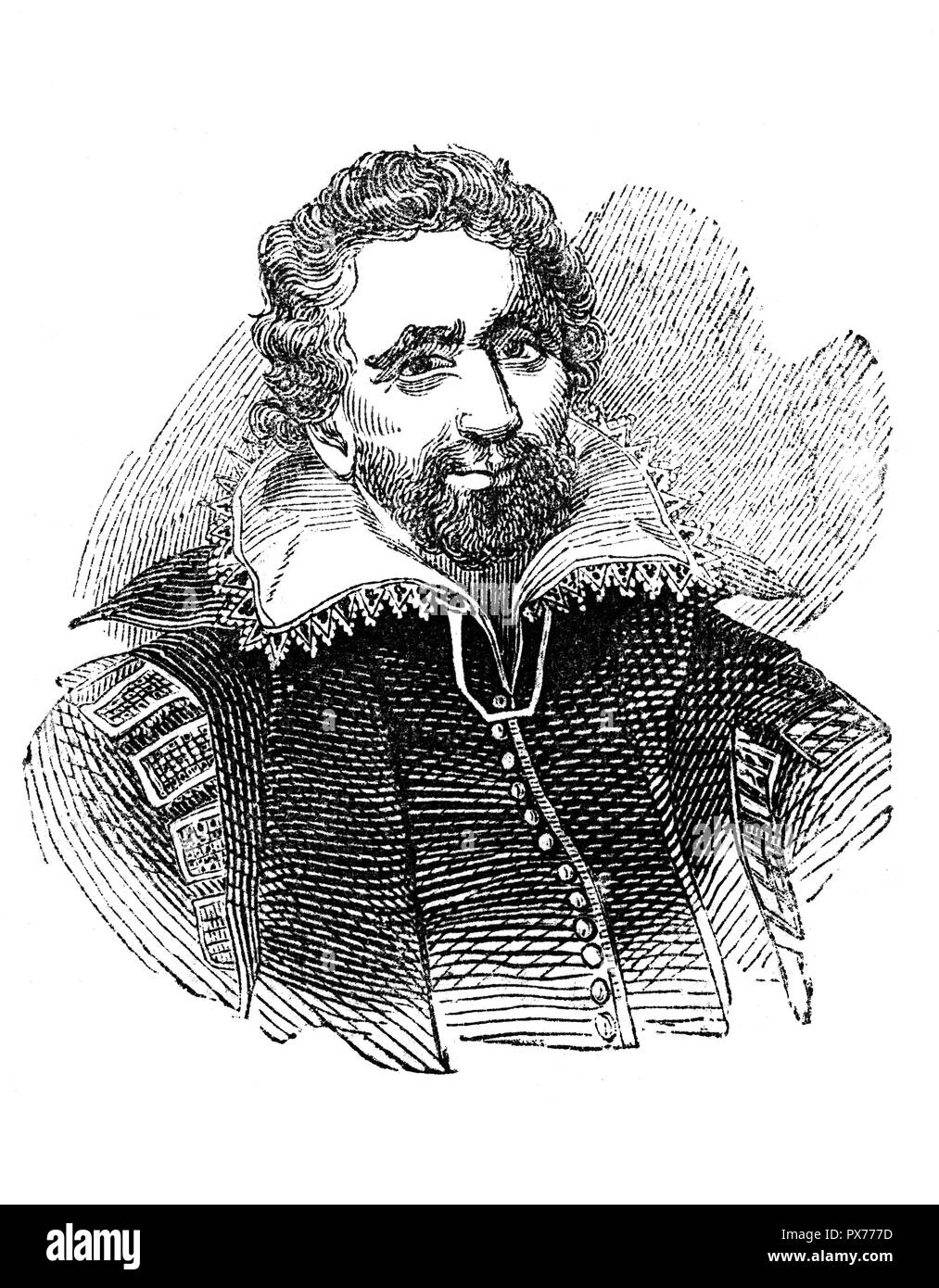 Benjamin Jonson (1572-1637) était un dramaturge, poète, acteur, et critique littéraire, dont le talent artistique a exercé une influence durable sur la poésie anglaise et la scène de la comédie. Il a popularisé la comédie des humeurs et est mieux connu pour l'émission satirique joue Volpone et l'Alchimiste (1610) et pour sa poésie lyrique et epigrammatic. Il est généralement considéré comme le deuxième plus important dramaturge anglais pendant le règne de Jacques VI et j'après William Shakespeare. Banque D'Images