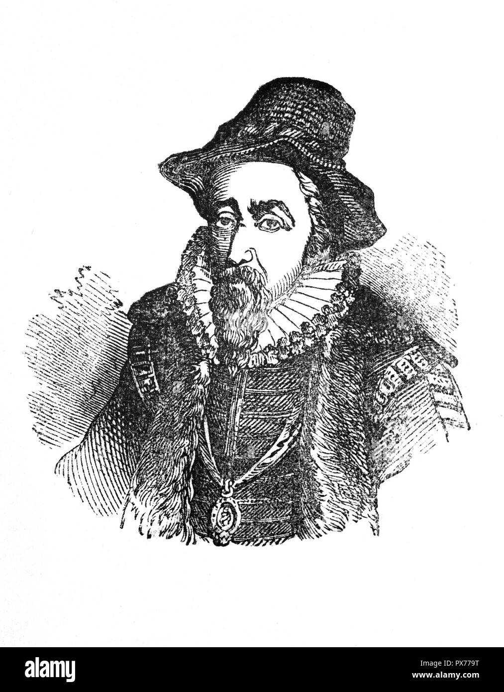 Thomas Sackville, comte de Dorset (1536 - 19 avril 1608) était un homme d'État et poète, et dramaturge. Il était le fils de Richard Sackville, un cousin d'Anne Boleyn. Il a été membre du Parlement et Lord Haut Trésorier. S'appuyant sur son expérience en politique il a collaboré avec Thomas Norton en 1561 d'écrire une pièce de théâtre portant sur les conséquences de la rivalité politique. Gorboduc était le premier du genre dans la littérature anglaise. Son premier grand travail était un poème intitulé l'induction qui est un morceau très sombre décrivant un voyage imaginaire dans les régions infernales de l'inframonde. Banque D'Images