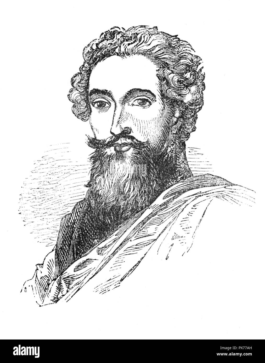 Francis Beaumont (1584-1616) était un dramaturge dans le théâtre de la Renaissance anglaise, célèbre pour ses collaborations avec John Fletcher. Il devient l'élève du poète et dramaturge Ben Jonson ; il connaissait lui aussi Michael Drayton et d'autres poètes et dramaturges. La collaboration avec Fletcher Beaumont a commencé en 1609, lorsqu'ils ont collaboré sur Philaster, effectuée par les gens du Roi au Globe Theatre et à Blackfriars. Il a été un succès populaire, le lancement de la carrière des deux dramaturges et un nouveau goût de tragi-comédie. Beaumont est un dramaturge et poète. Banque D'Images