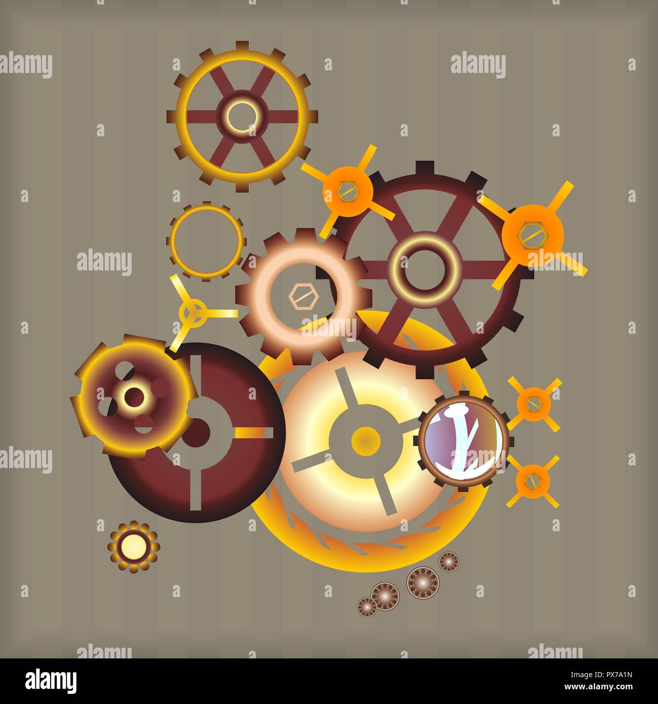 Série d'images vectorielles Steampunk design elements Illustration de Vecteur