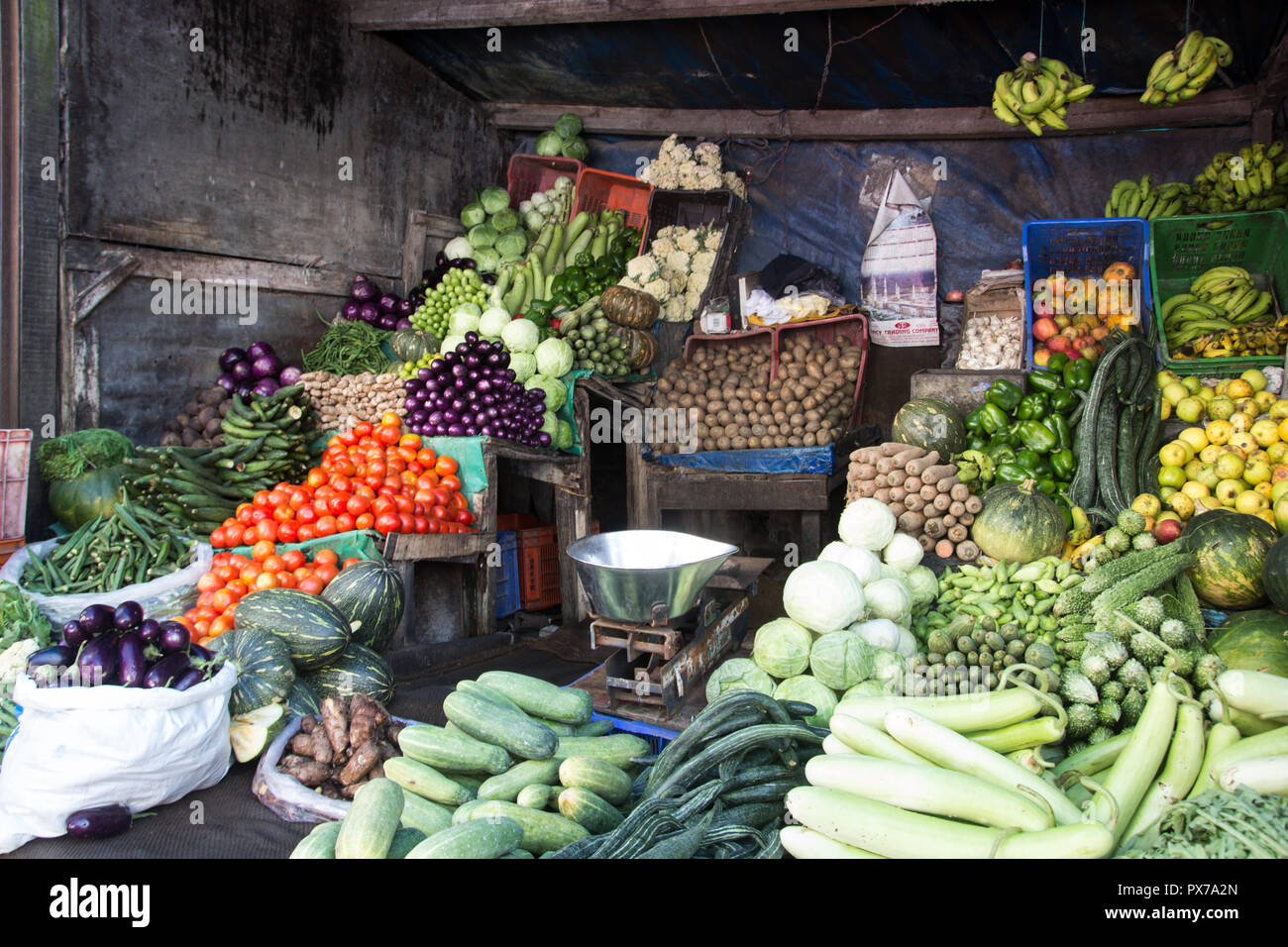 Légumes à la station de colline de Mussoorie Banque D'Images
