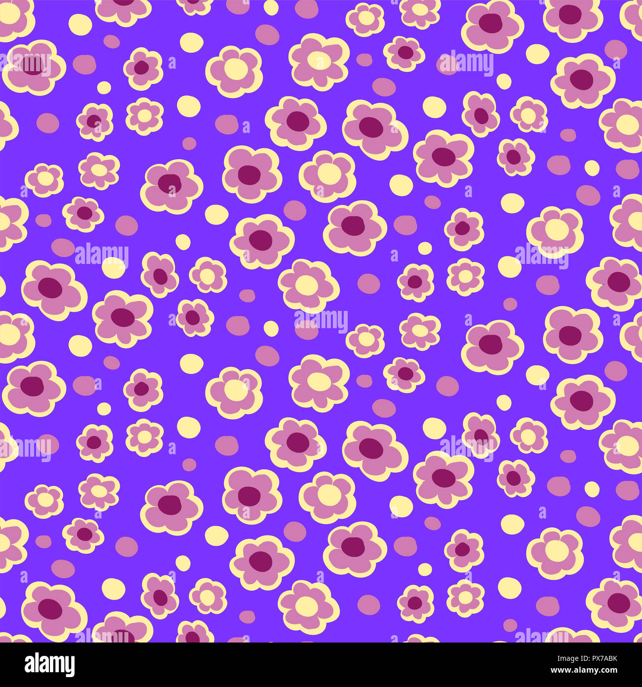 Petites fleurs d'été modèle transparent. Illustration botanique faites à la main. Vector floral design pour la mode imprime, album, papier d'emballage. Banque D'Images