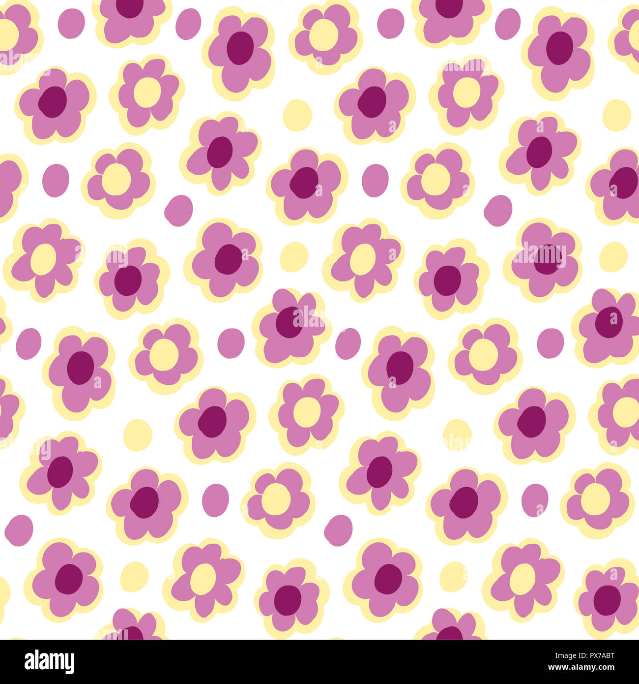 Petites fleurs d'été modèle transparent. Illustration botanique faites à la main. Vector floral design pour la mode imprime, album, papier d'emballage. Banque D'Images