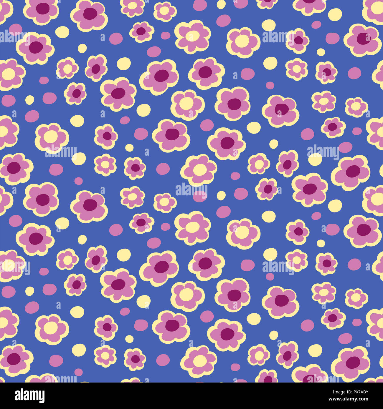 Petites fleurs d'été modèle transparent. Illustration botanique faites à la main. Vector floral design pour la mode imprime, album, papier d'emballage. Banque D'Images