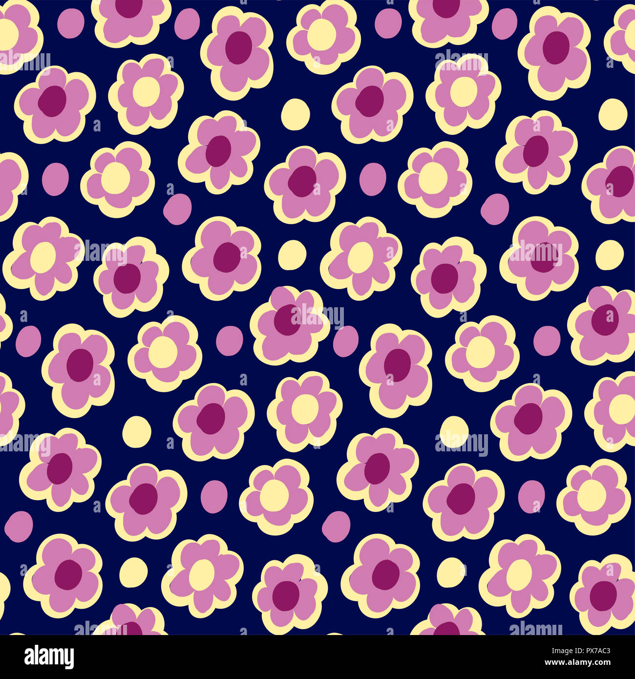 Petites fleurs d'été modèle transparent. Illustration botanique faites à la main. Vector floral design pour la mode imprime, album, papier d'emballage. Banque D'Images