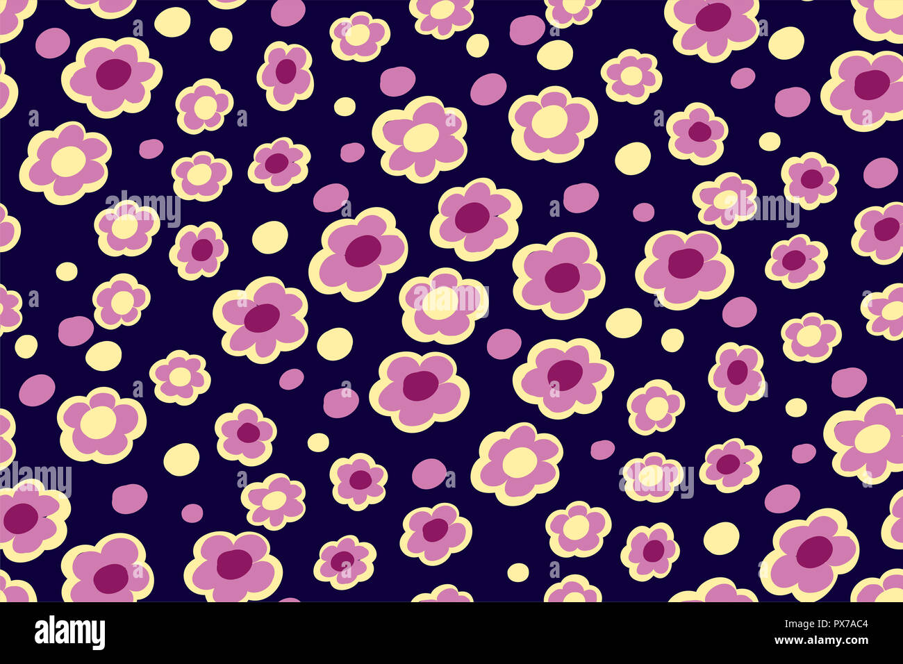 Petites fleurs d'été modèle transparent. Illustration botanique faites à la main. Vector floral design pour la mode imprime, album, papier d'emballage. Banque D'Images