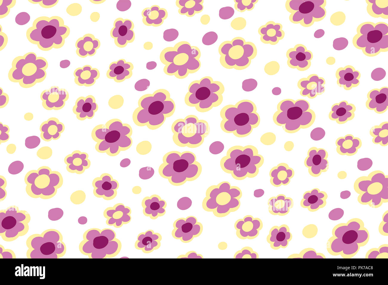 Petites fleurs d'été modèle transparent. Illustration botanique faites à la main. Vector floral design pour la mode imprime, album, papier d'emballage. Banque D'Images