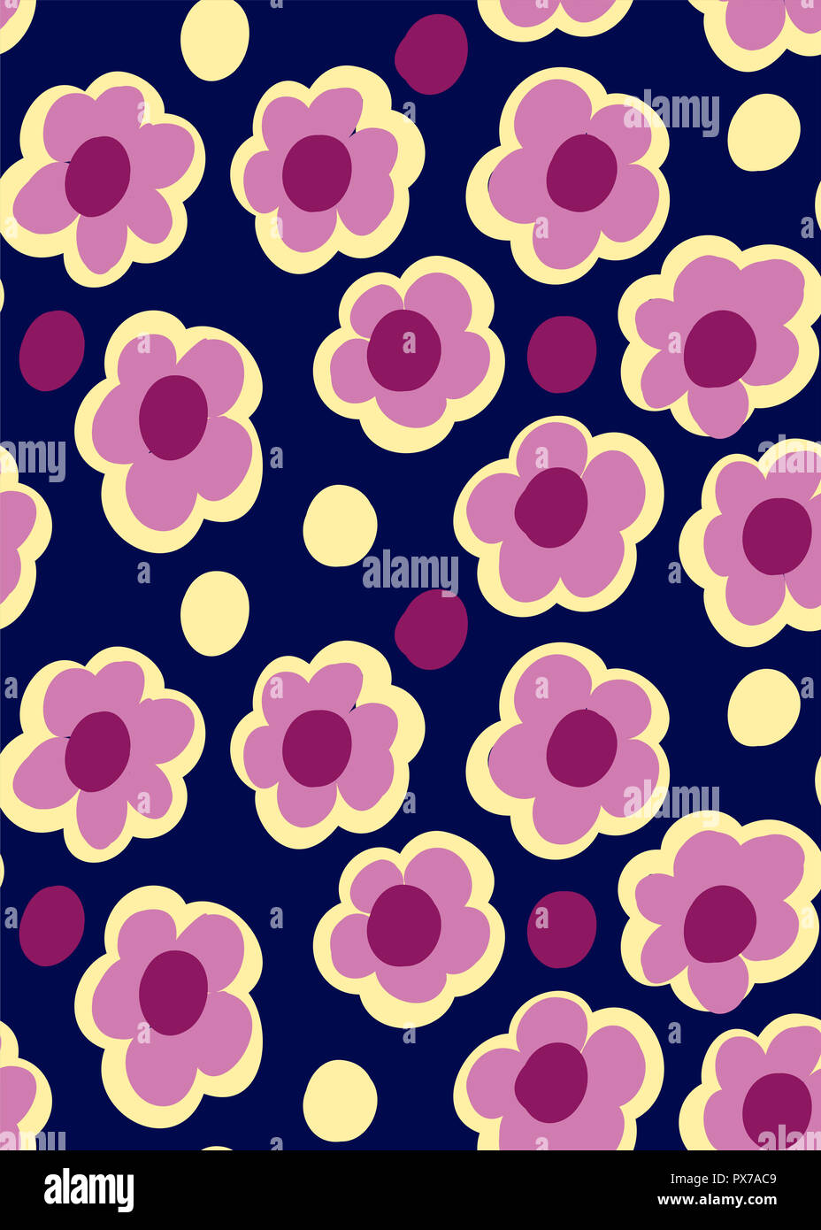 Petites fleurs d'été modèle transparent. Illustration botanique faites à la main. Vector floral design pour la mode imprime, album, papier d'emballage. Banque D'Images