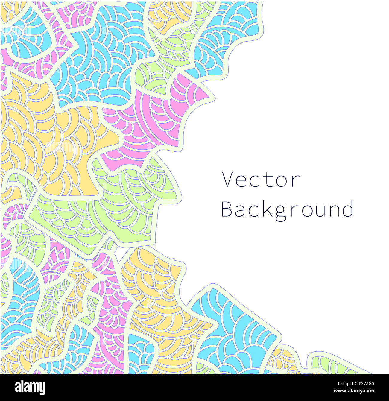 En arrière-plan modèle anglais Abstract style dessiné à la main. Colorfol vector illustration pour carte d'invitation, bannière, web design. L'espace du texte. Banque D'Images