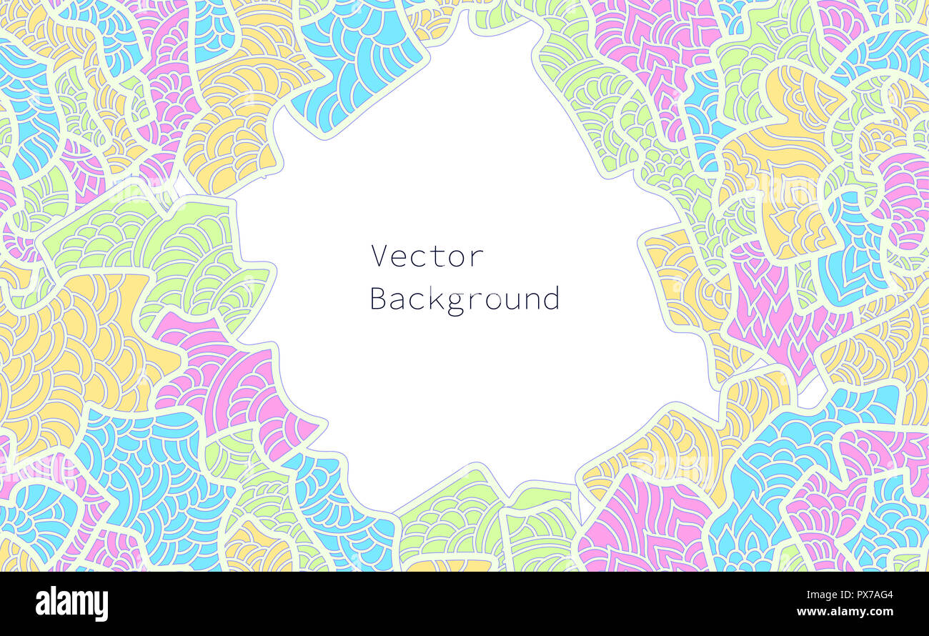 En arrière-plan modèle anglais Abstract style dessiné à la main. Colorfol vector illustration pour carte d'invitation, bannière, web design. L'espace du texte. Banque D'Images