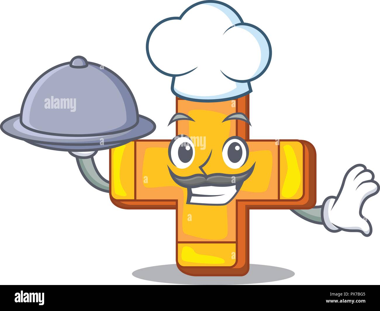 Chef avec rétro alimentation signe plus plus cartoon symbole Illustration de Vecteur