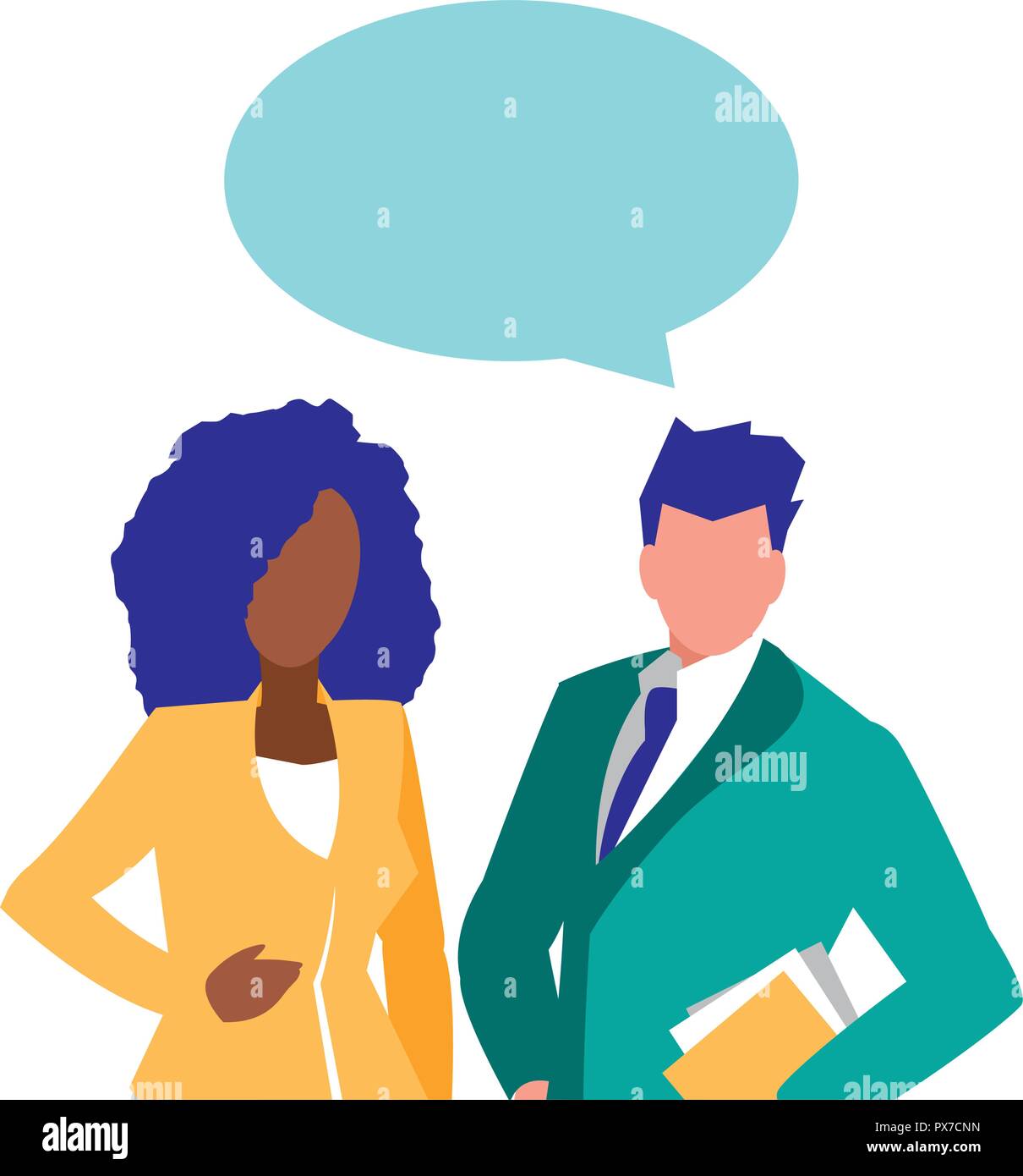 Businesspeople having a conversation sur fond blanc, vector illustration Illustration de Vecteur