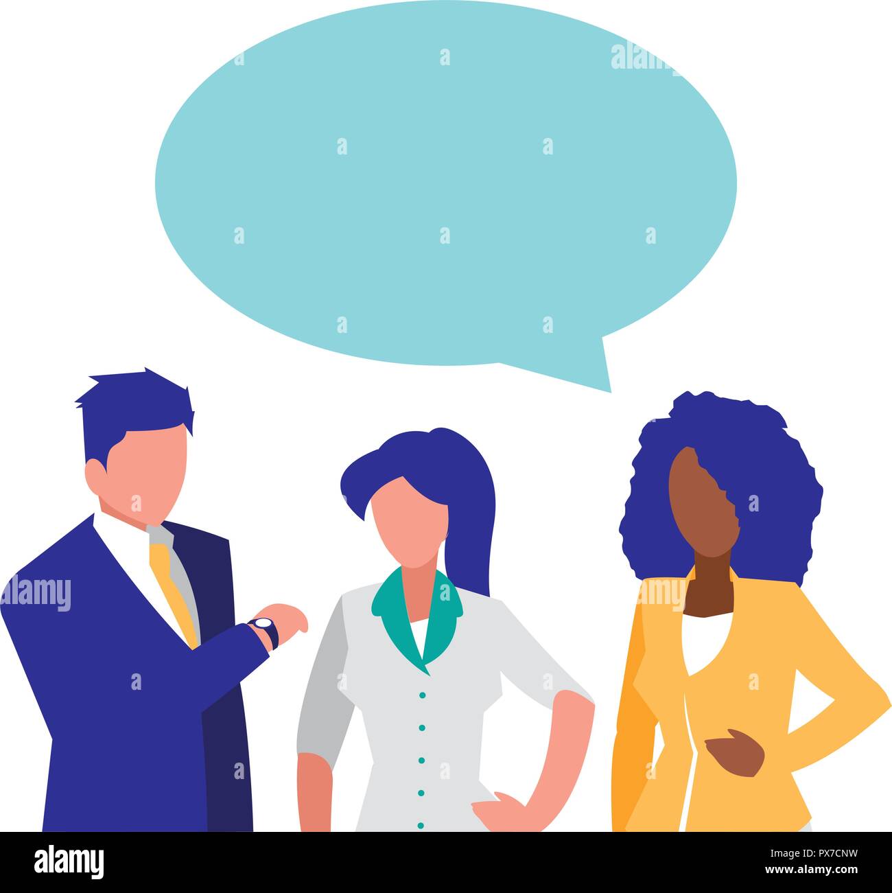 Businesspeople having a conversation sur fond blanc, vector illustration Illustration de Vecteur