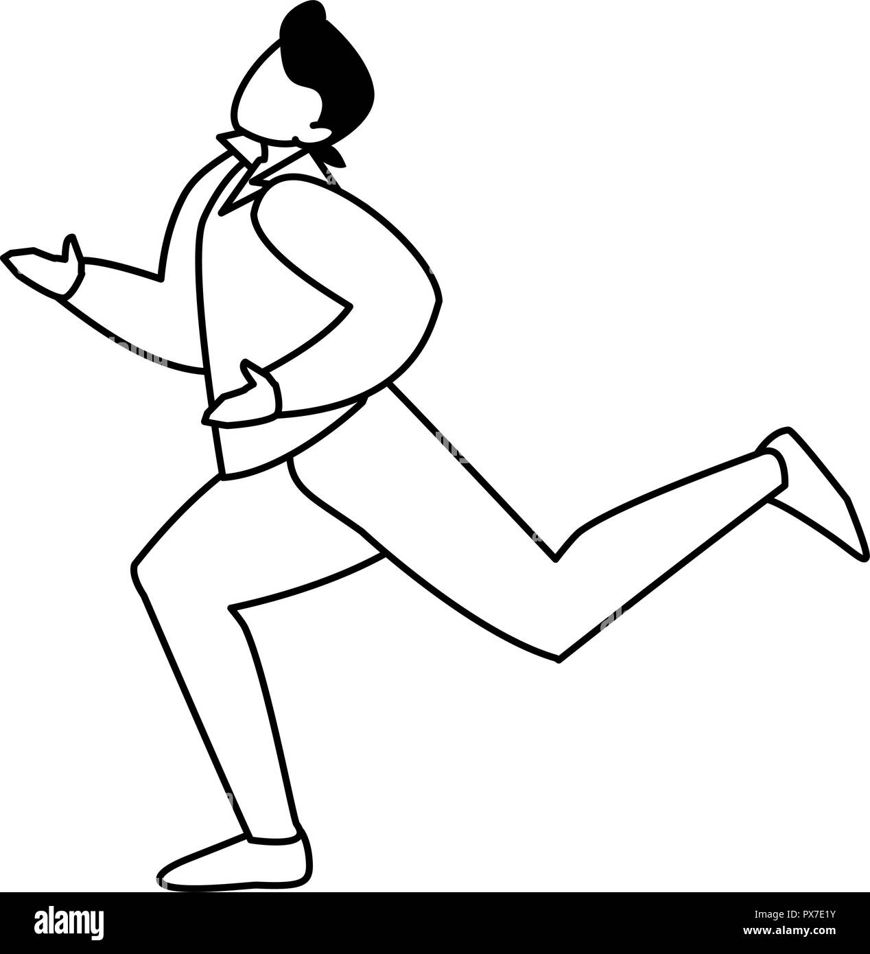 Danseuse rétro homme icône sur fond blanc, vector illustration Illustration de Vecteur