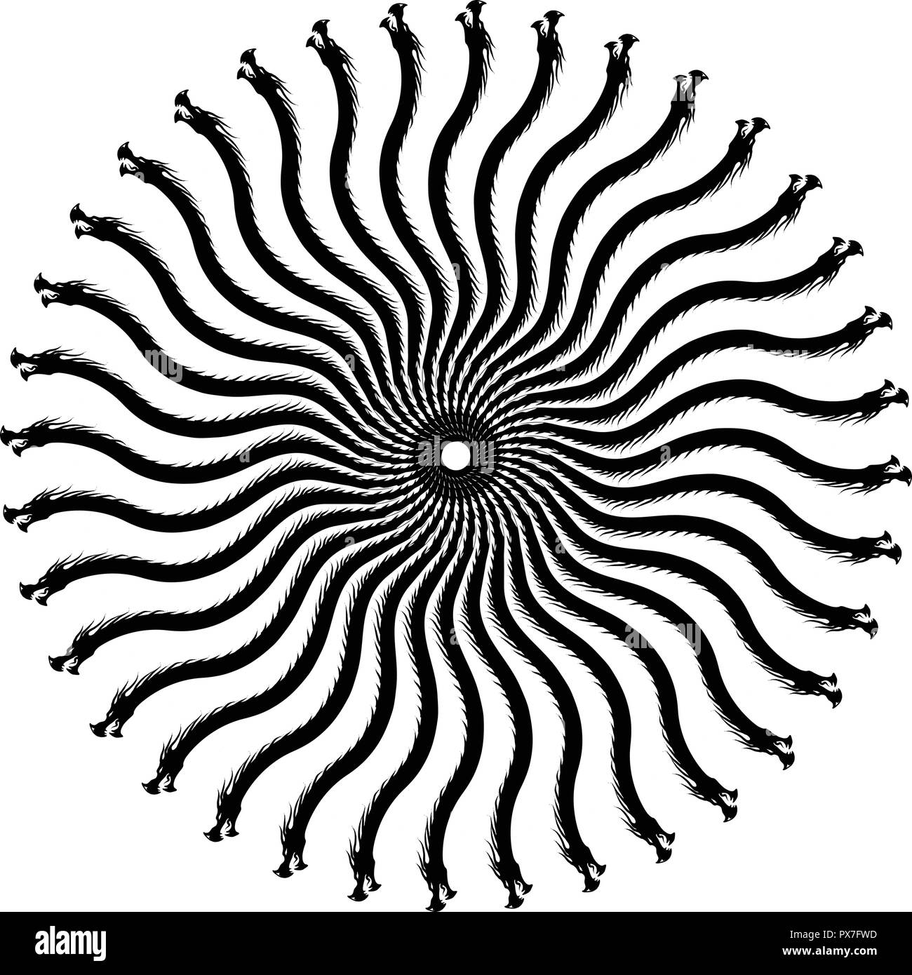 Mandala vortex dragon décoration abstrait Illustration de Vecteur