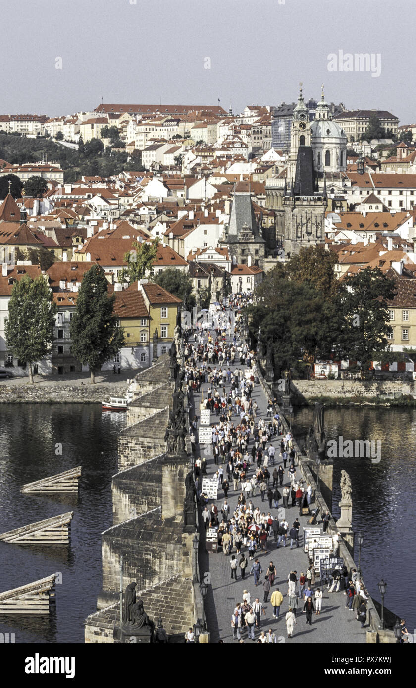 Prague, République tchèque, pont Carls Banque D'Images