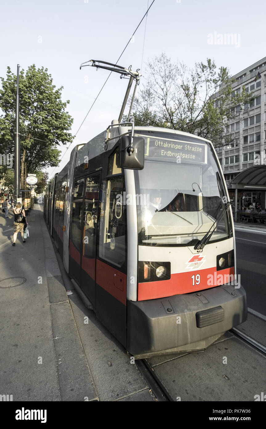 Voiture de rue, la ligne J, Ringstrasse, l'Autriche, Vienne Banque D'Images