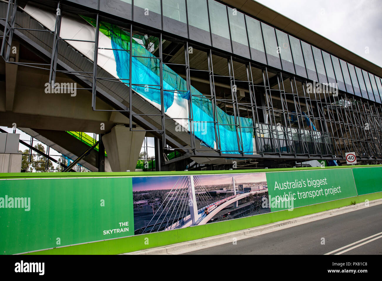 Construction de ville de Sydney Rouse Hill metro gare sur la plus grande infrastructure de transport public,projet,Sydney Australie Banque D'Images