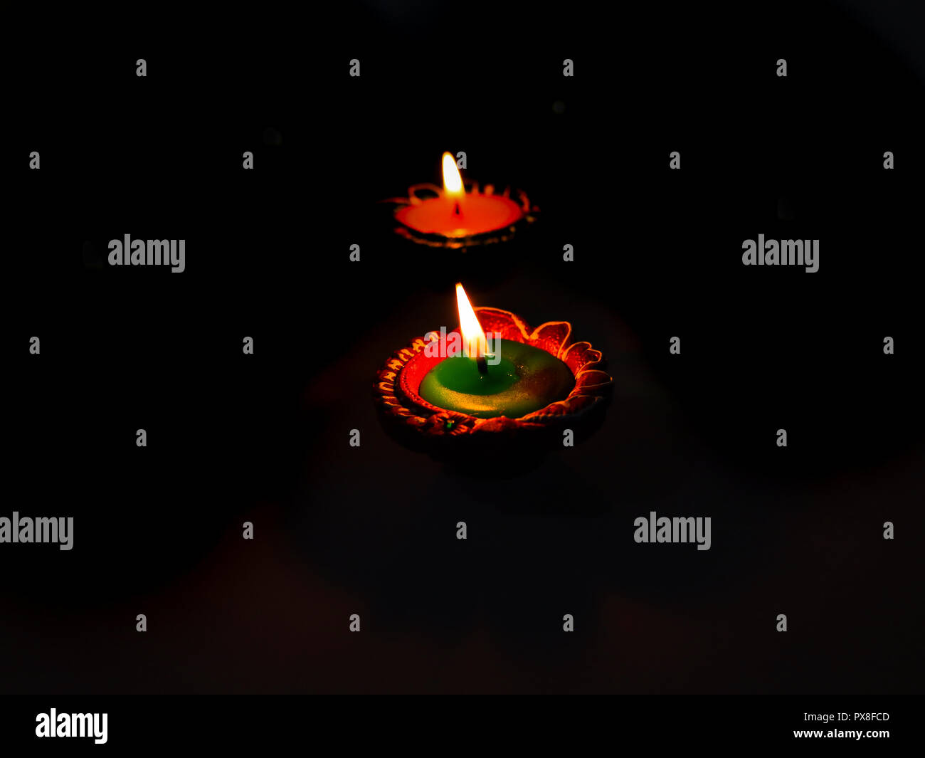 Lampe/Diyas décoré pour la fête de Diwali Banque D'Images